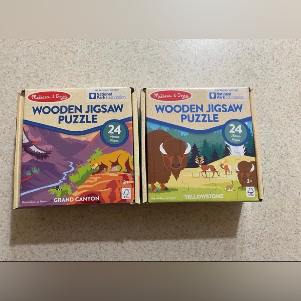 NIB Melissa & Doug National Parks Yellowstone & Grand Canyon 24pc Jigsaw Puzzles